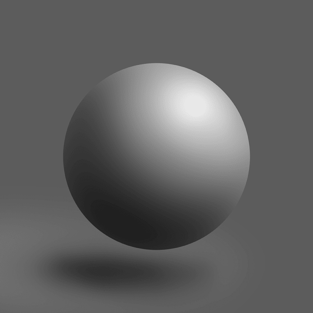 Example of the pressure sensitivity. Utilising the pressure sensitivity of the Wacom Intuos, Ancora created this ball shape using the Brush Tool in Photoshop.