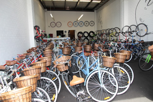 Samson Cycles’ interior style is definitely ‘no frills’. They sell no bike brands apart from their own.