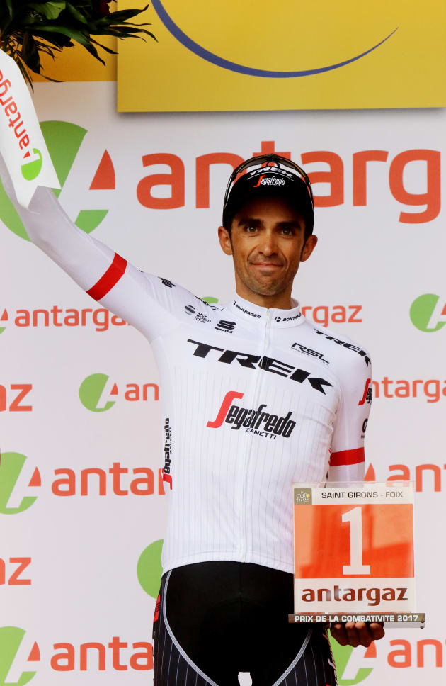 Alberto Contador was awarded most combative rider on Stage 13 of the 2017 Tour de France. Image Sirotti.