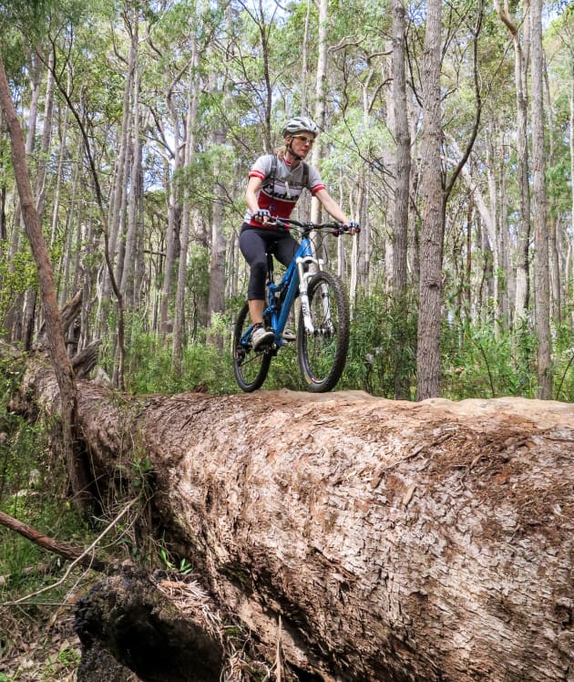 A classic log ride on the creek trails at Margaret River.