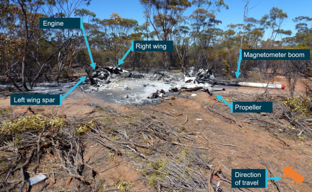 The crash site of VH-JVR 67 nm west of Norseman. (ATSB)