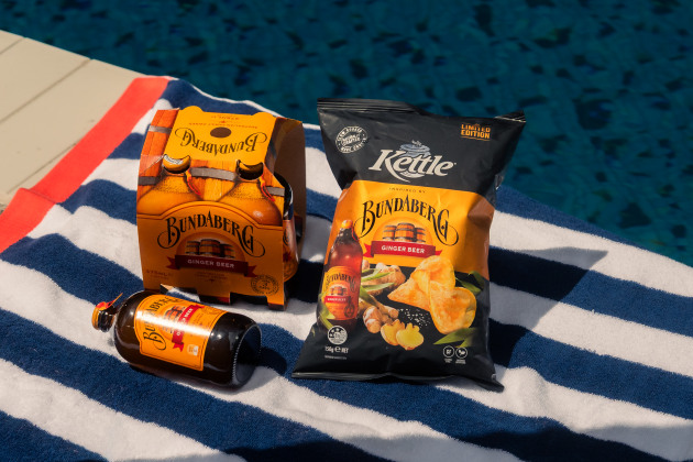 After a sell-out launch in 2023, Kettle Chips and Bundaberg Brewed Drinks have brought back its Ginger Beer Chips collaboration, with the product returning to Australian shelves for a limited time only.
Source: Kettle
