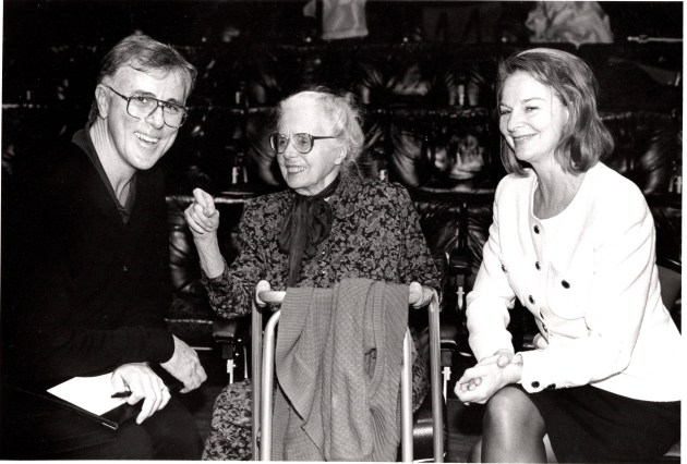 John Byrne with Dame Ninette de Valois and Dame Antoinette Sibley in 1994