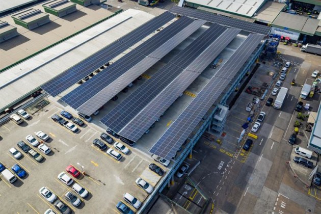The first phase of Sydney Markets' solar journey - a solar carpark.