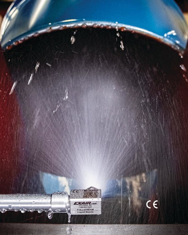 EXAIR’s new 3/8” FullStream Liquid Atomizing Spray Nozzle provides a full cone spray pattern for pressurised liquids.