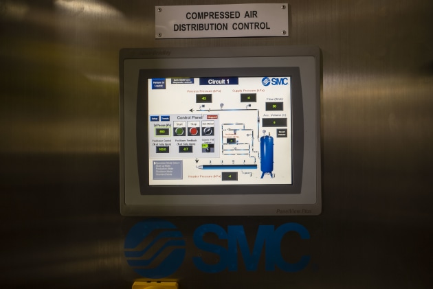 Display panel used to monitor compressor systems.