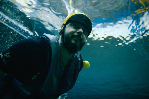 Dr Jebeili during HUET training. Image: LifeFlight