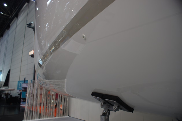 Big bulbous bow sections.