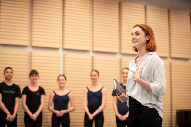 Rehearsing with Tanya Pearson Academy students at the Sydney Opera House.
Photo: Daniel Boud.