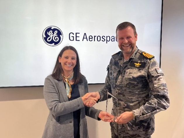 Lisa Wade, General Manager of GE Aerospace’s Marine & Mobility Engines, and Capt. M. Ryan, Royal Australian Navy.
Credit: GE Aerospace
