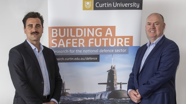 Greenroom Robotics Director of Growth, Peter Baker (left), with Curtin University NRAS Program Office Director, Gary Hale.
Credit: Curtin University