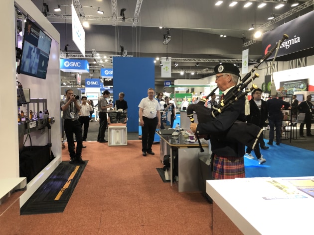 A bonnie bagpipe tune at Reynolds Automation.