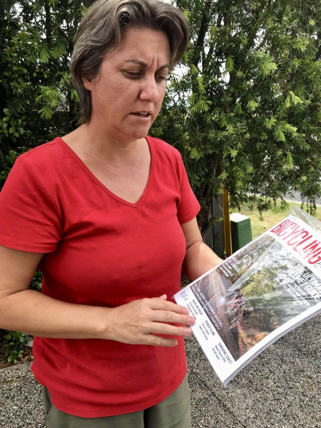 Anne Savage was with Catherine Frewer when Cameron's copy of Bicycling Australia arrived in the mail last week.