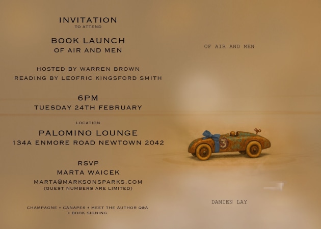 Award-winning Australian writer, filmmaker, and explorer Damien Lay will host the Sydney launch of his first book "Of Air and Men" on Tuesday 24th February 2026 about the life of famed aviator Charles Kingsford Smith. (Supplied)