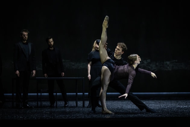 Joshua Ostermann and Ines Hargreaves in Queensland Ballet&rsquo;s Messa da Requiem. Photographer: David Kelly.