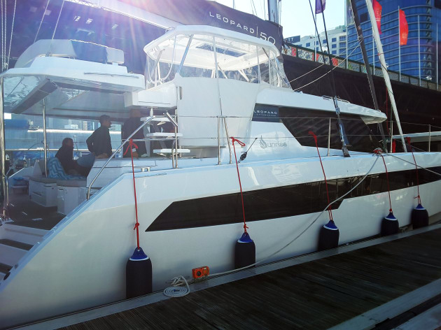 The new Leopard 50 is available with an optional flybridge and lounge area.