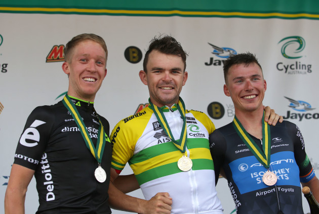 The top 3, Jack Bobridge, Cameron Meyer and Pat Lane. Photo by Cycling Australia.