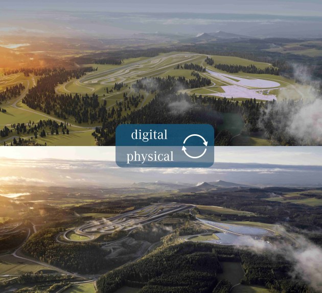 Mercedes-Benz testing centre live and digital comparison