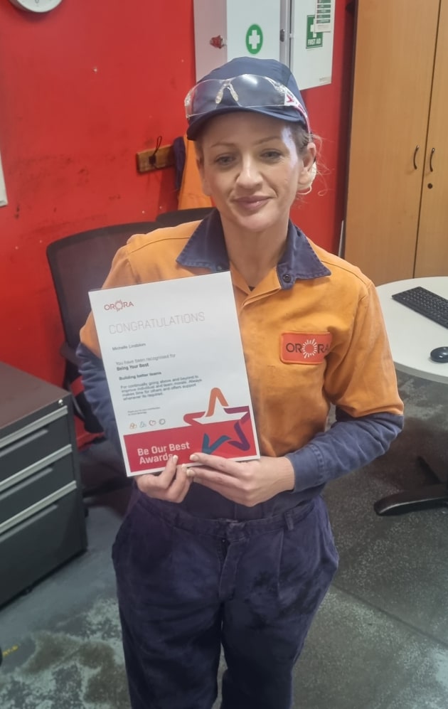 Michelle Lindblom, operator at Orora Gawler: Achieving great things in glass manufacturing operations.