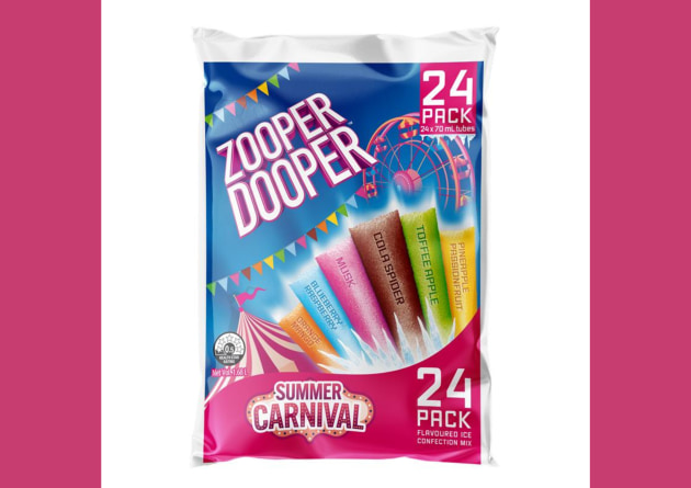 Bega Group icy pole brand, Zooper Dooper, has released a full collection of six new flavours, sourced from the fans – the Summer Carnival range.
Source: Bega Group