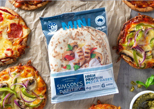 Australian bakery, Simson’s Pantry, has launched its new High Protein Mini Pizza Bases, delivering 6.3 grams of protein per serve to meet a growing demand for healthy, convenient foods that suit modern lifestyles.
Source: Simson’s Pantry