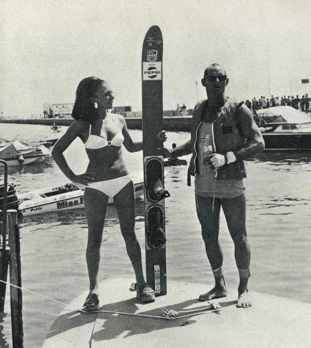 Harry Luther (right) with Miss Italy in 1970.