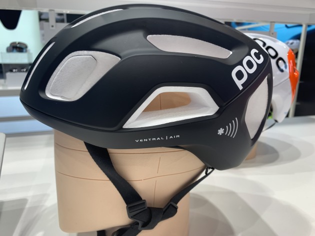 POC showcased a 'smart' helmet fitted with an NFC chip.