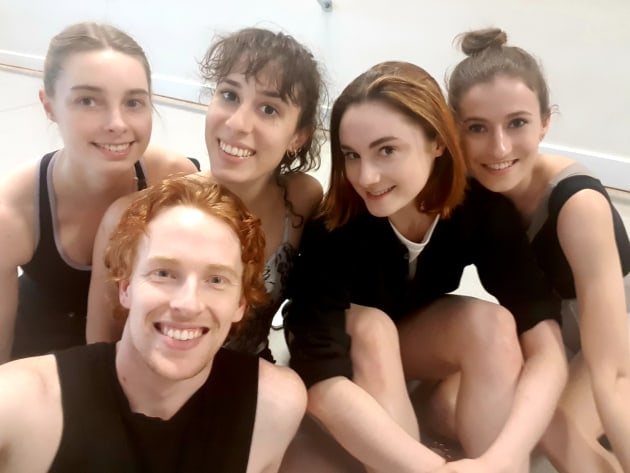 Amelia with Australian Ballet artists (from left) Kelsey Stokes, Sean Kiley, Evie Ferris and Saranja Crowe.