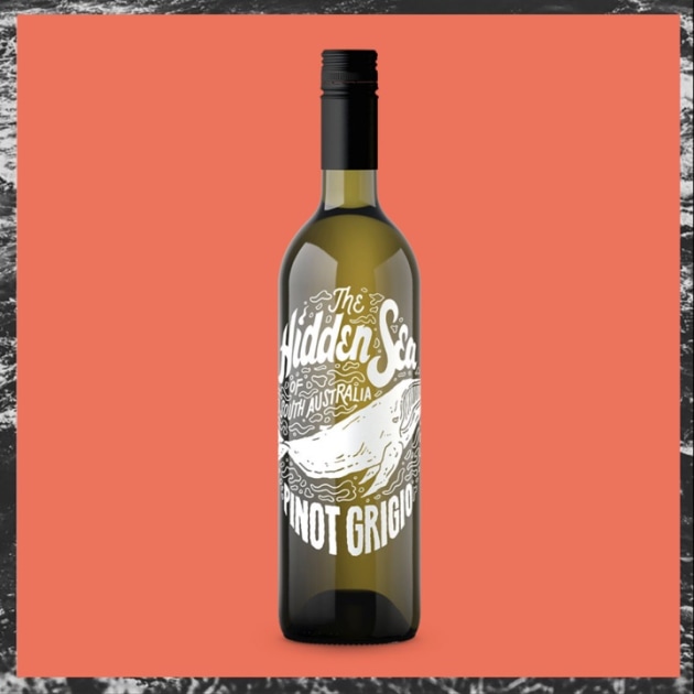 Labels featured on Hidden Seas' wine bottles are printed on organic water-based inks and the colour is burned off in the recycle process