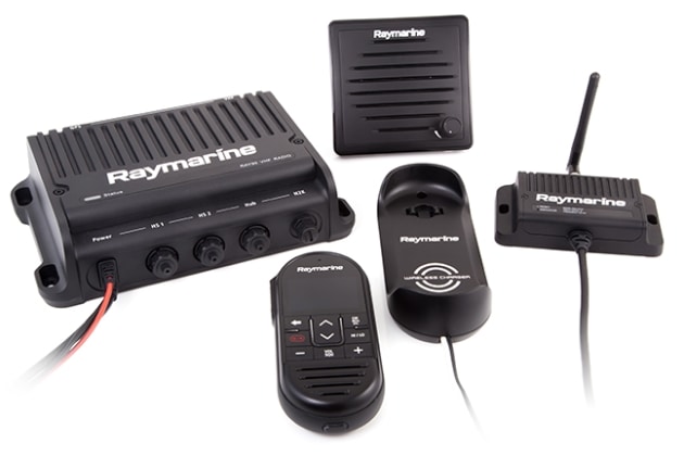 The Ray90/91 VHF system comprises a transceiver module and a wired handset/speaker station. The system can be expanded with an additional wired station, a wireless hub, and up to three wireless handset and speaker stations.
