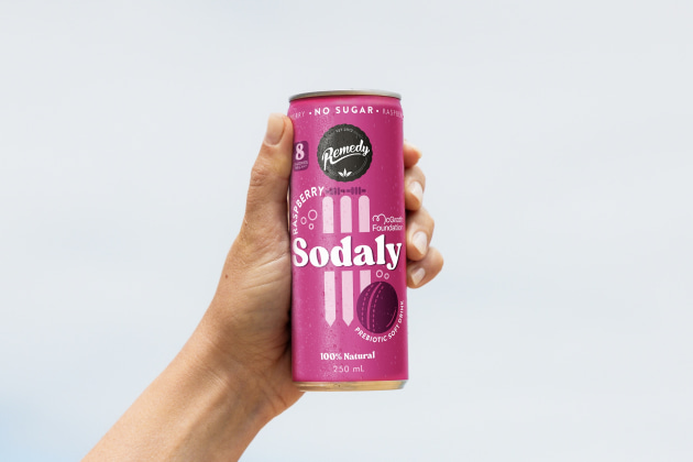 The limited-edition Sodaly Raspberry can is a prebiotic soft drink with natural ingredients, no sugar, and eight calories per 250ml.