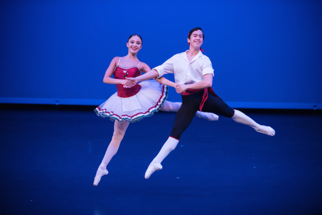 Brittany Jade Duwner and Rench Soriana in Balanchine's 'Tarantella'. Photo: Stephen A'Court