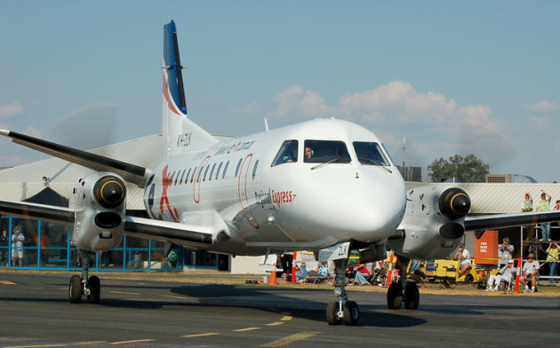 Regional Express SAAB 340 at Albury. (Steve Hitchen)