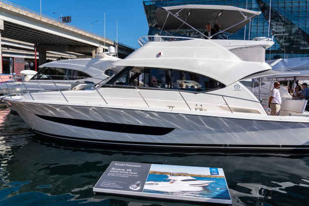 The new Riviera 39 Sports Motor Yacht at SIBS 2018. (Photo: Mick Fletoridis).
