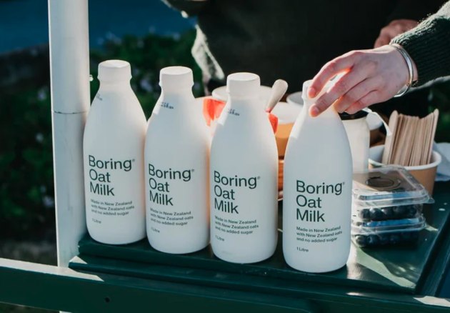 Boring Oat Milk has made its Australian debut, with its Barista and Original varieties now available in Woolworths stores nationwide, packaged in a clear PET bottle designed for recycling, wrapped in a printed shrinksleeve.
Source: Boring Oat Milk