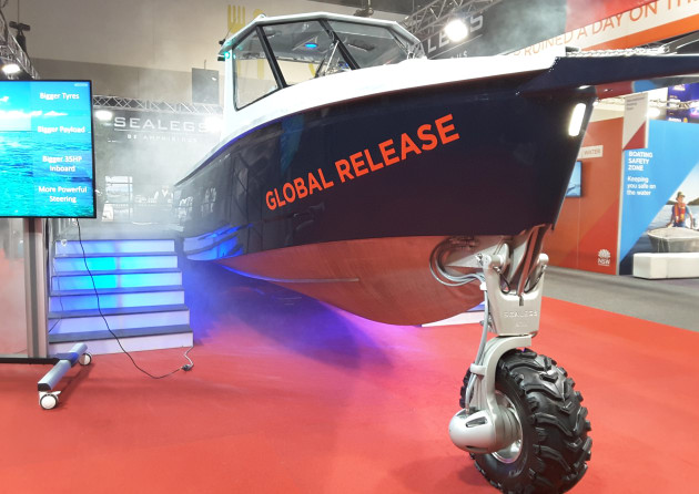 Plenty of dry ice to accompany the launch of the new 8.5m Alloy Cabin from Sealegs.