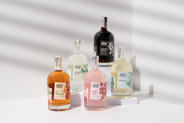 Twisted Shaker's bottled cocktail range features five drops.