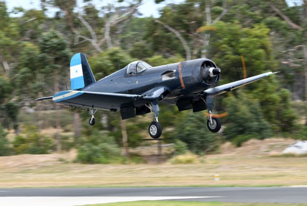 This Chance-Vought F4U Corsair was one of the show highlights. Image: Steve Hitchen