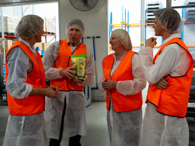 Tanya Barden, Chief Executive Officer at the Australian Food and Grocery Council, Brad Johnson, Director The Vege Chip Company, The Hon Karen Andrews MP and Tim Lowe, Assistant General Manager The Vege Chip Company.