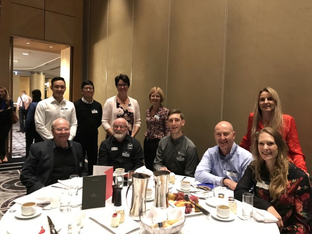 Women in Packaging 2019: Front row, from left: Paul Haberland, Nestle; Ralph Moyle, AIP; Michael van Dord, Caps and Closure; Paul Haggett, Kodak; Nina Cleeve-Edwards, Nestle; back row: Karunia Adhiputra Nestle; Raymond Tan, Nestle; Karli Verghese, RMIT; Jacqui Nordsvan, Nestle and Nerida Kelton, AIP.