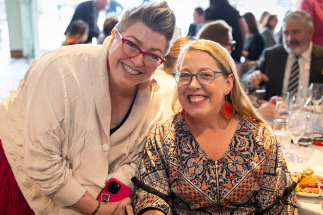 Yaffa Media's Kim Berry and finalist Trimatt's Mel McFarlane.