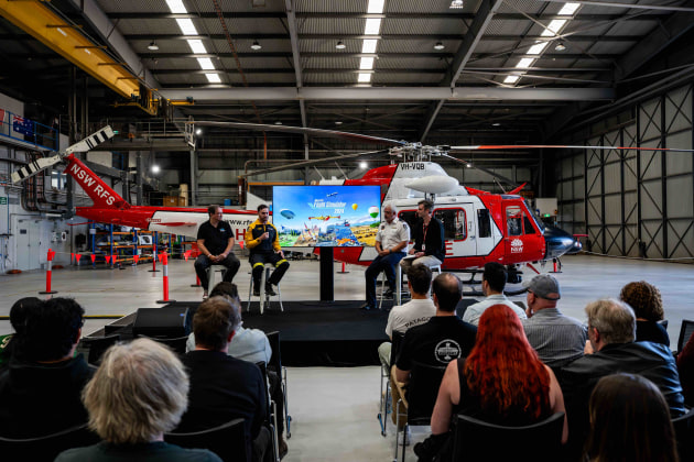 The update was celebrated at a launch event held at the RFS hangar at Bankstown Airport. (Microsoft)