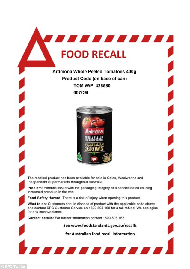 SPC Ardmona averts danger of 'exploding tomatoes'