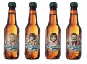 Beer bottles with talking heads