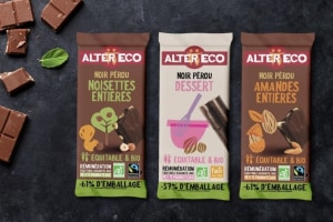 Amcor, Alter Eco launch lighter paper-based choc pack