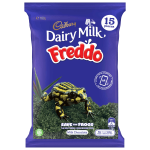 Freddo's frog friends front packs from February