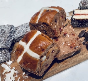 Coles' lamington hot cross bun creation