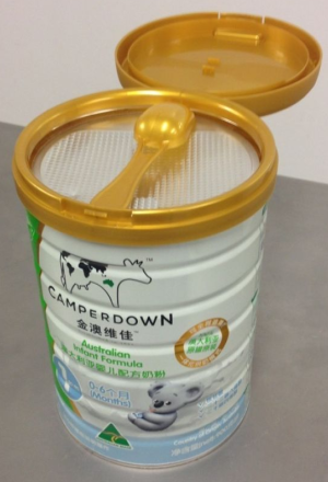 Tell-all code implanted into infant formula tins