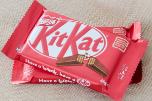 KitKat breaks from virgin plastic wrapper 