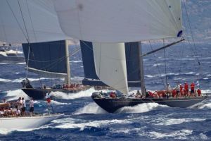 Shirley Robertson and the beautiful J-Class America's Cup contenders